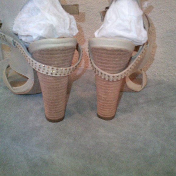 Strappy Open Toe Block 5" Heels - Picture 3 of 5